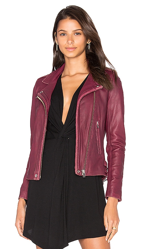 iro burgundy leather jacket