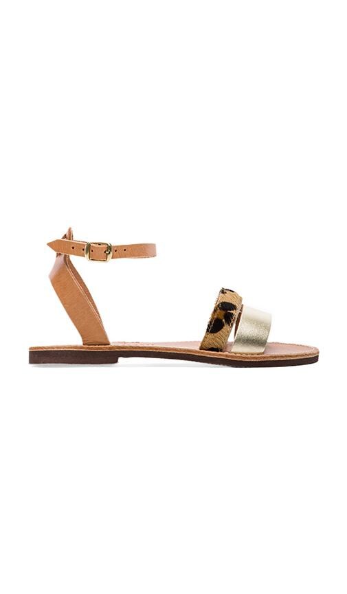 Llianthos Sandal with Calf Fur