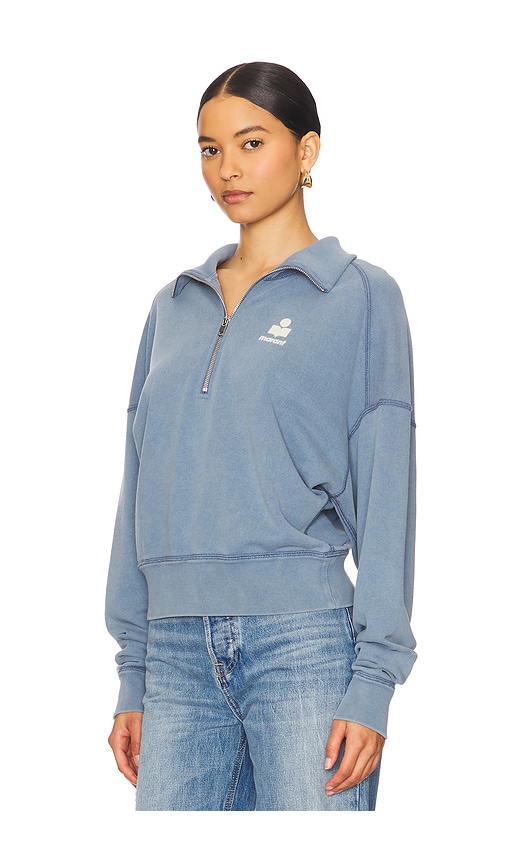 Isabel Marant Étoile Ross Half Zip Cotton Sweatshirt In Gray