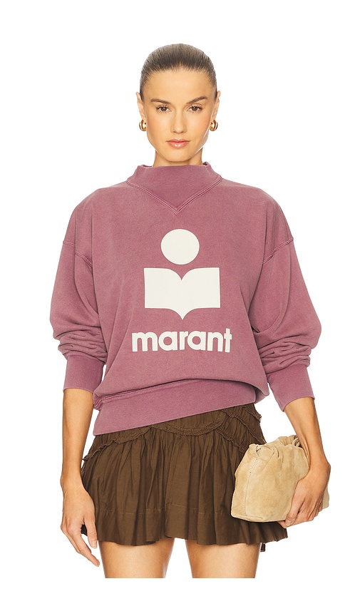 Isabel Marant Étoile Moby Mock-neck Logo Pullover In Pink