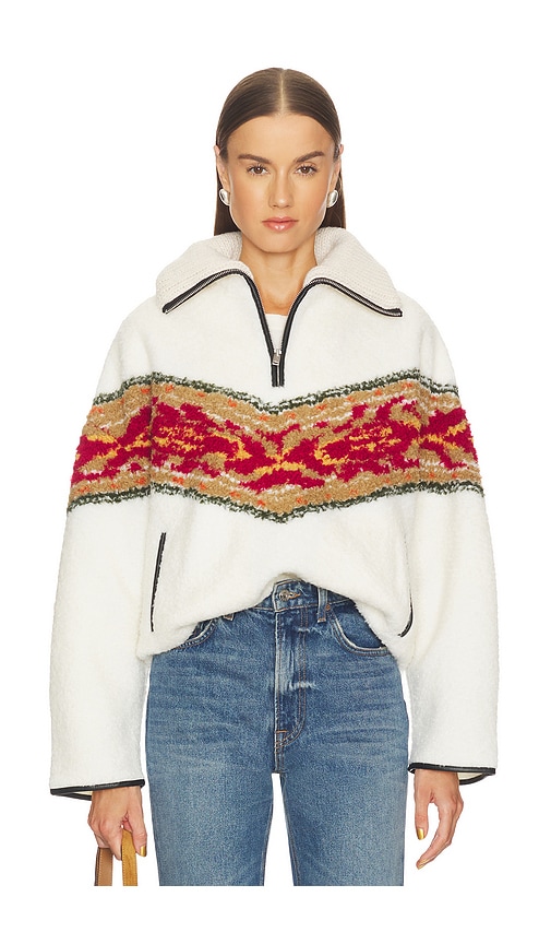 Isabel Marant Étoile Marner Festive Graphic Fleece In White