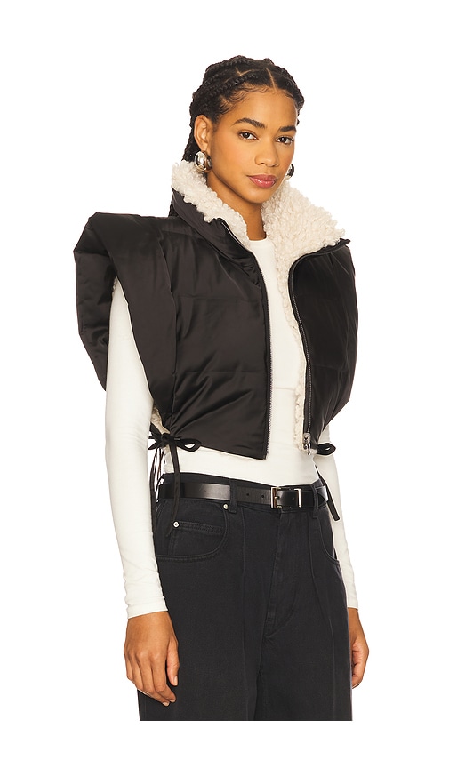 Isabel Marant Étoile Black Reversible Nylon And Faux Fur Hoodiali Vest In Black