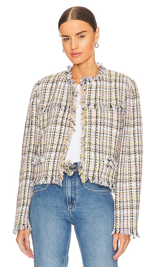 Isabel Marant Etoile Nameo Light Cowens Jacket in Lilac & Yellow