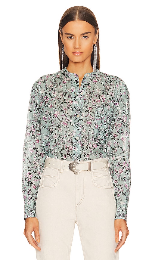 Isabel Marant Etoile Mexika Top in Almond Green