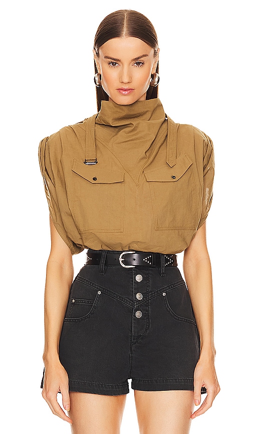 Isabel Marant Etoile Remea Top in Khaki | REVOLVE