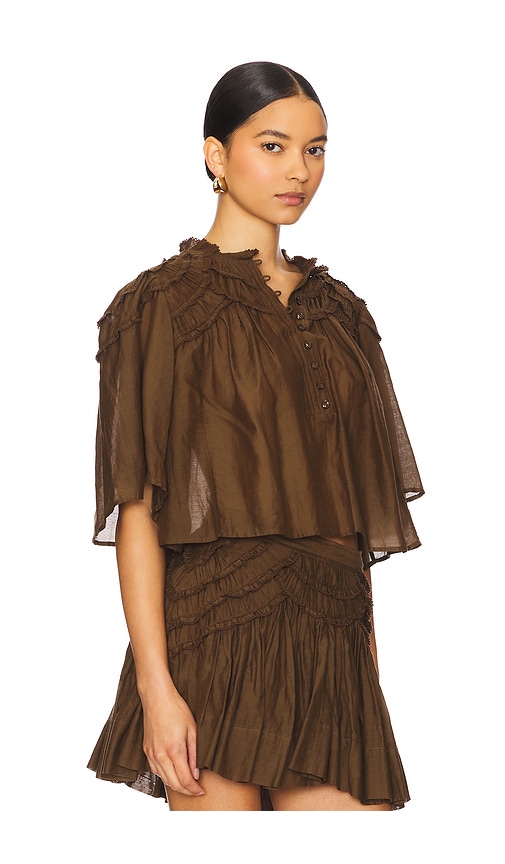 Isabel Marant Étoile Carmen Blouse Dark Khaki In Gold