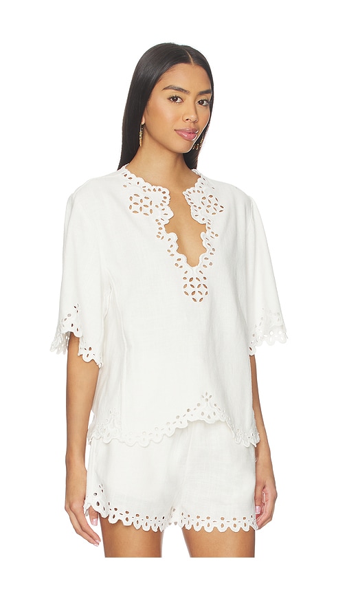 Isabel Marant Etoile Women 'shana' White Kaftan With Cut-out Details And Scallop Hem In Cotton Woman
