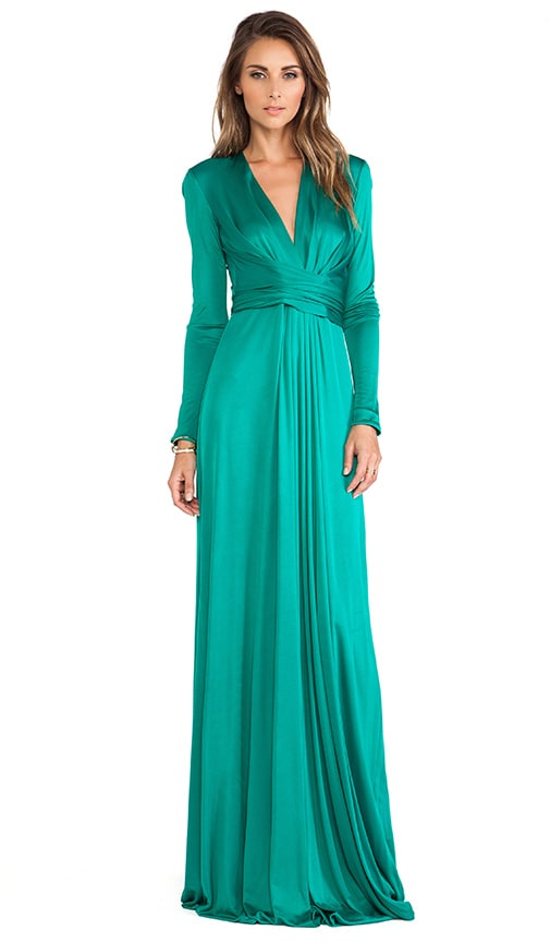 silk maxi dress with sleeves