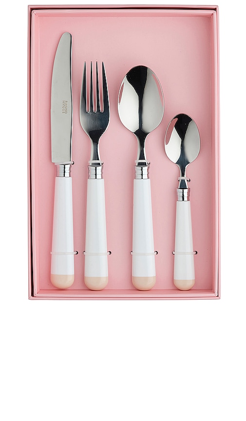 In The Roundhouse White Dipped 16 Piece Cutlery Set In Gray