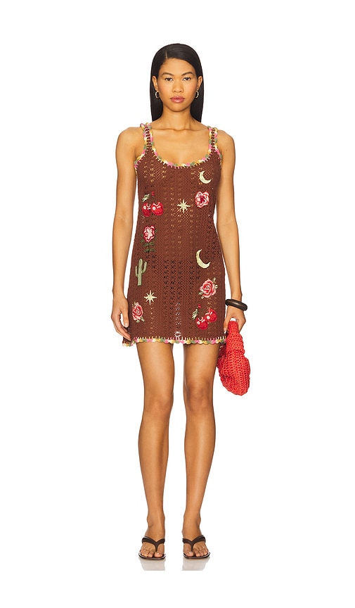 The Crochet Lace Dress in Brown. - size XS (also in L/XL, S/M)