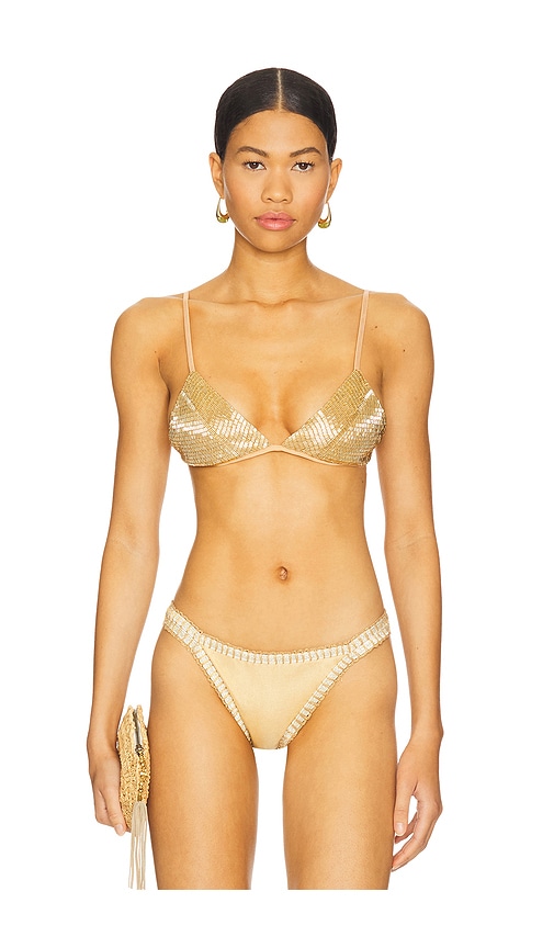 Bralette Top in Metallic Gold. - size L (also in XL, XS) - It's Now Cool - Modalova