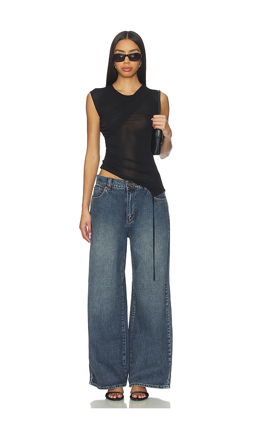 Jade Cropper Layered Sheer Top in Black