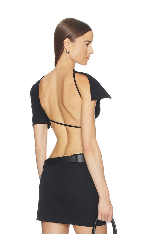 Jade Cropper Open Back T-shirt In Black