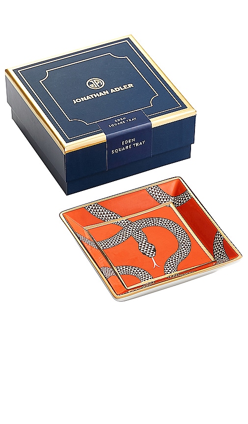  Jonathan Adler Eden Square Tray In Orange. 