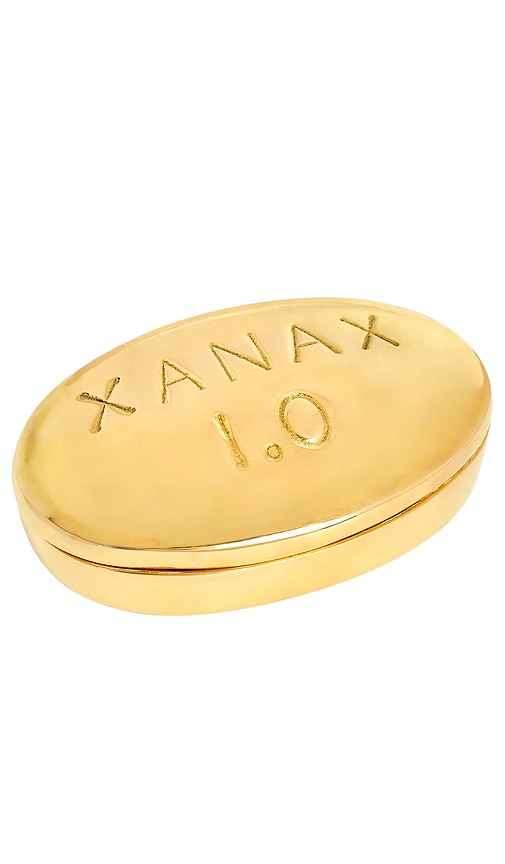 Jonathan Adler Xanax Brass Pill Box in Polished Brass