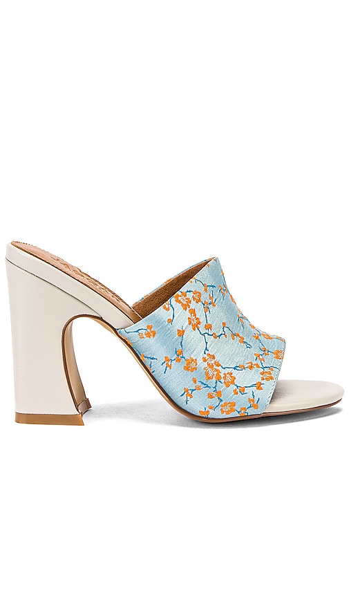Crescent Brocade Mule Heel