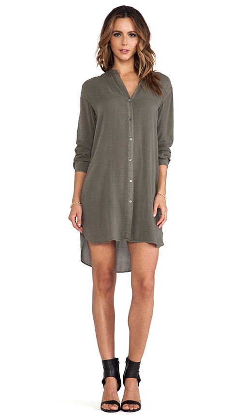 Collarless Shirt Dress