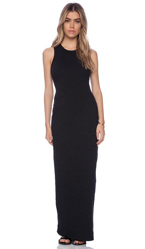 black maxi sleeveless dress