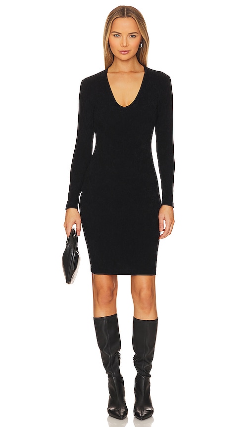 James Perse V Neck Dress in Black