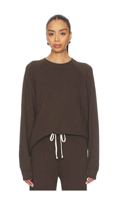 James Perse Boyfriend Raglan Sweatshirt in Porcupine