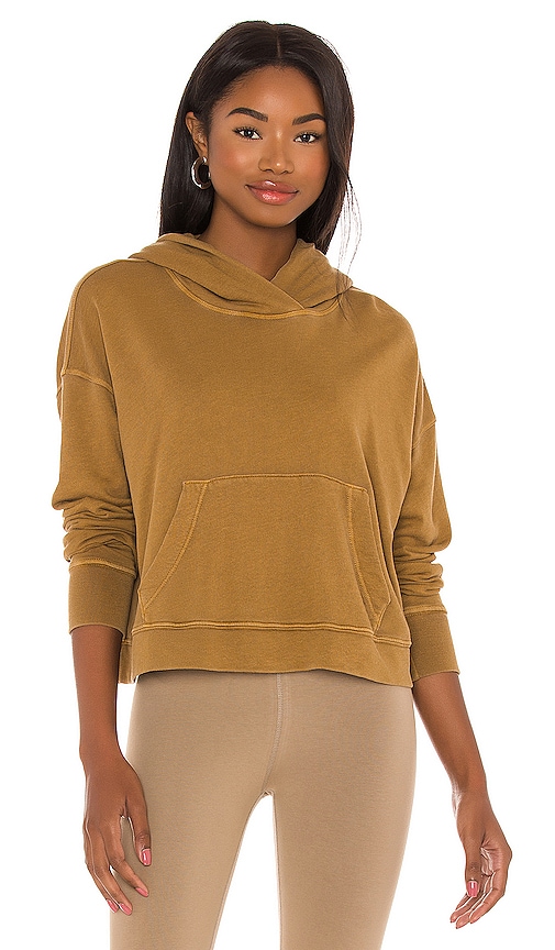 James Perse Relaxed Crop Hoodie in Dijon | REVOLVE