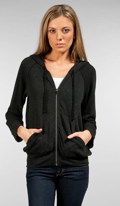 Slub Cropped Raglan Hoodie
