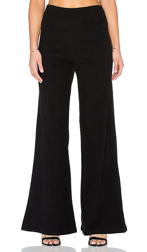 black wide leg sweatpants