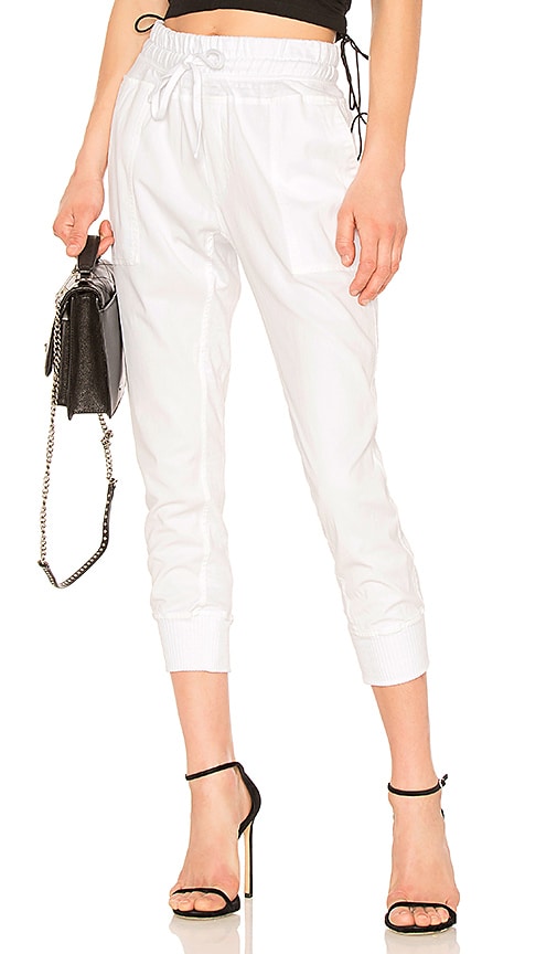 James Perse Contrast Cotton Pant in White