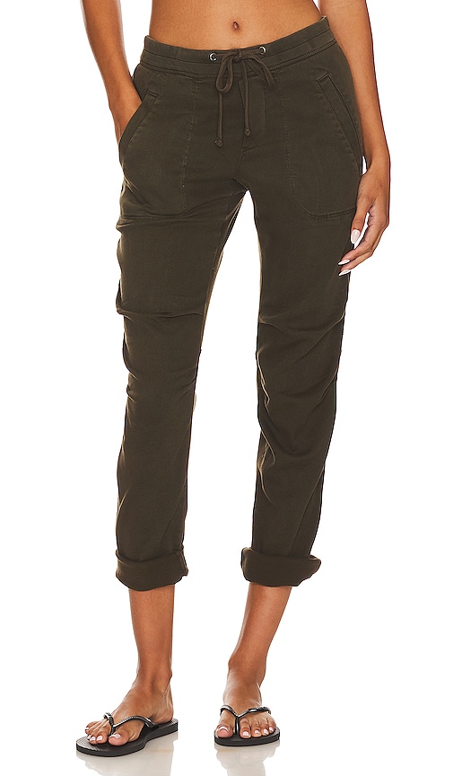 Shop James Perse Soft Drape Utility Pant In Smoky Green Pigment