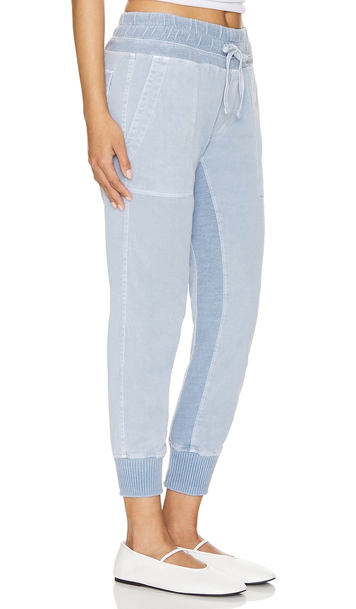 Shop James Perse Mixed Media Pant In Blue