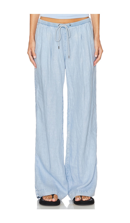 James Perse Wide Leg Relaxed Linen Pant in Open Sky