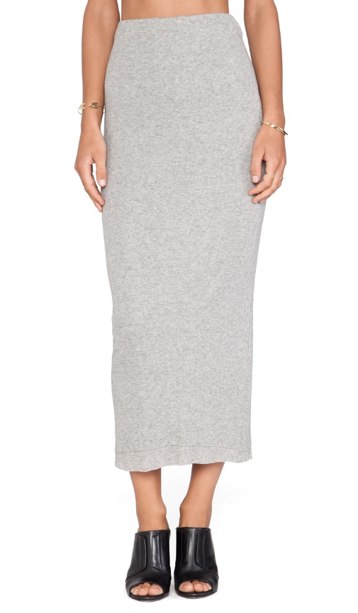 Long Cashmere Rib Skirt
