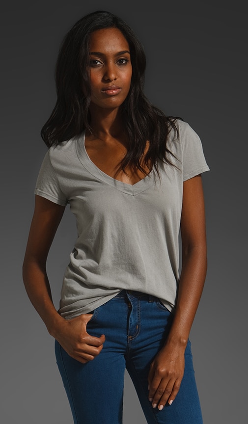 Short Sleeve Relaxed V Neck
