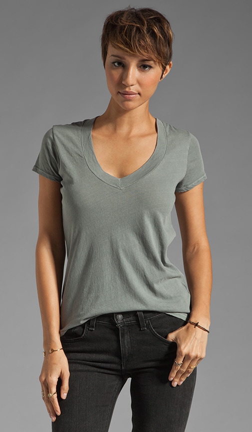 Short Sleeve Casual V Neck Tee