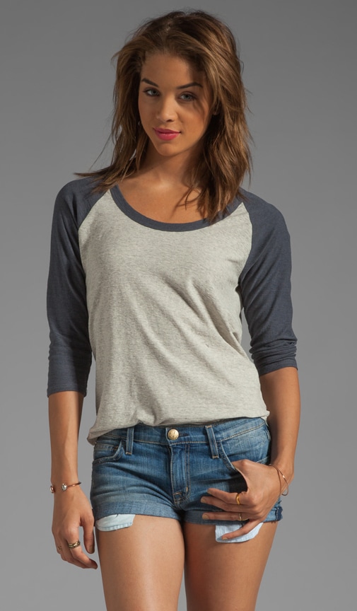 Curved Hem Baseball Pullover
