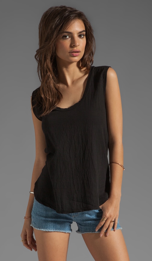 Gauze and Jersey Contrast Tee