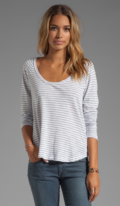 Slub Stripe Flare Tee