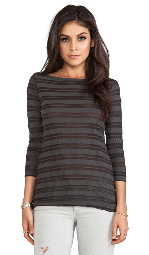 Jewel Neck Stripe Top