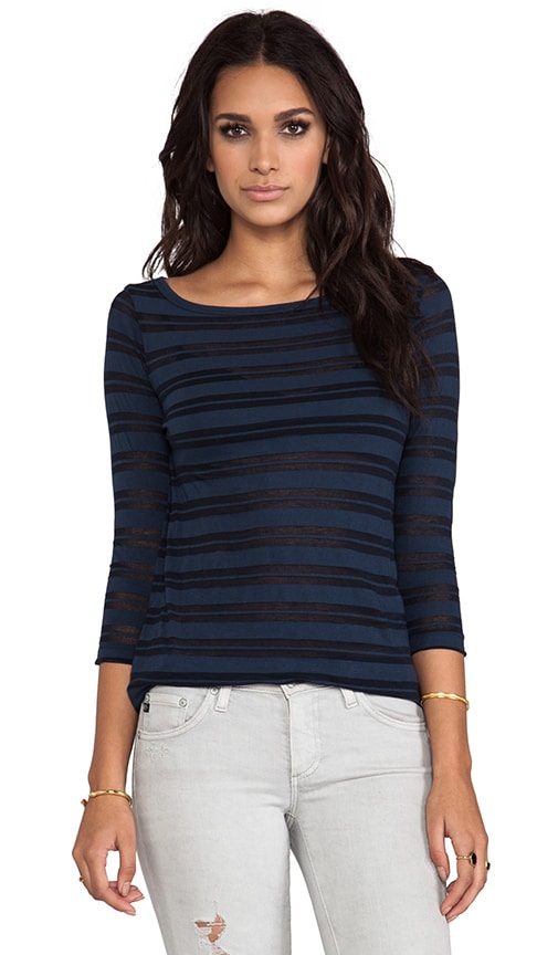 Jewel Neck Stripe Top