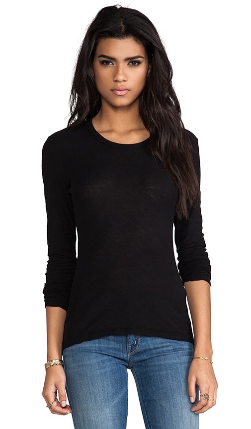 James Perse Long Sleeve Crew in Black | REVOLVE