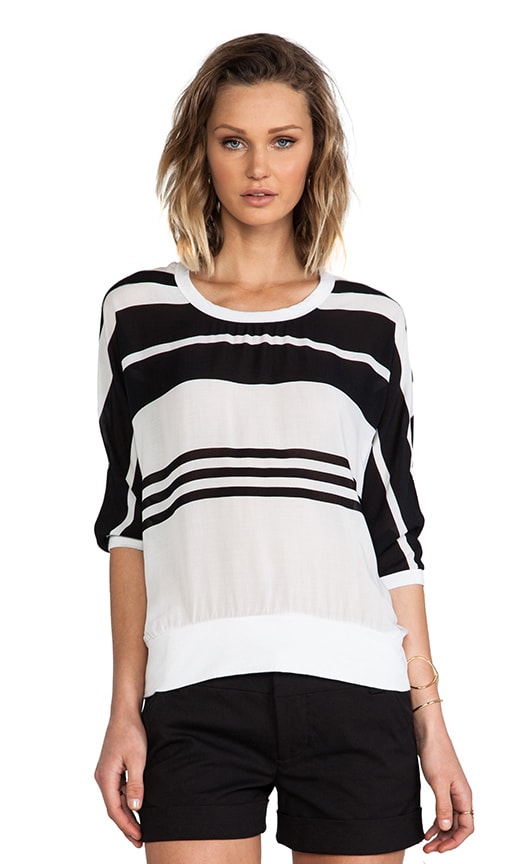 Striped Chiffon Sweat Shirt