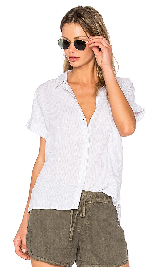 Short Sleeve Linen Button Up