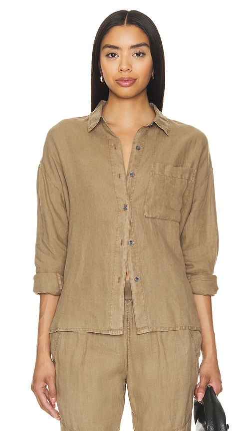 Shop James Perse Oversized Shirt In Olive
