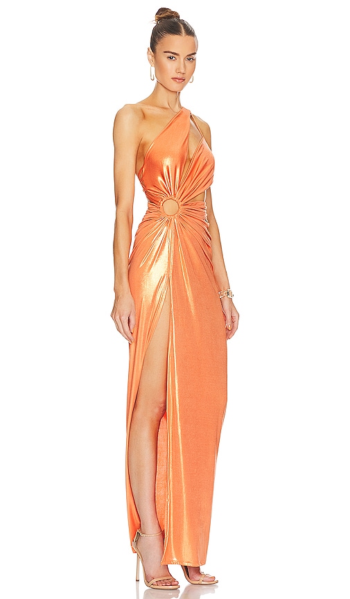 Shop J.angelique Mahala Dress In Metallic Orange