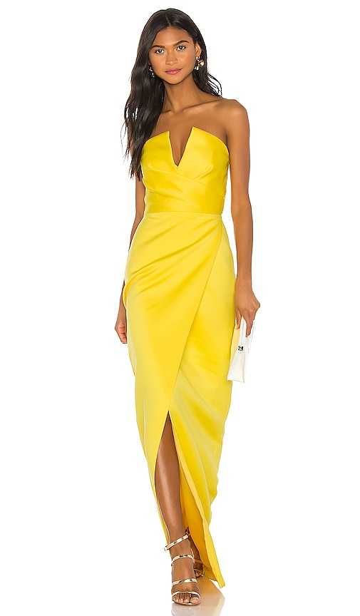 bright yellow gown