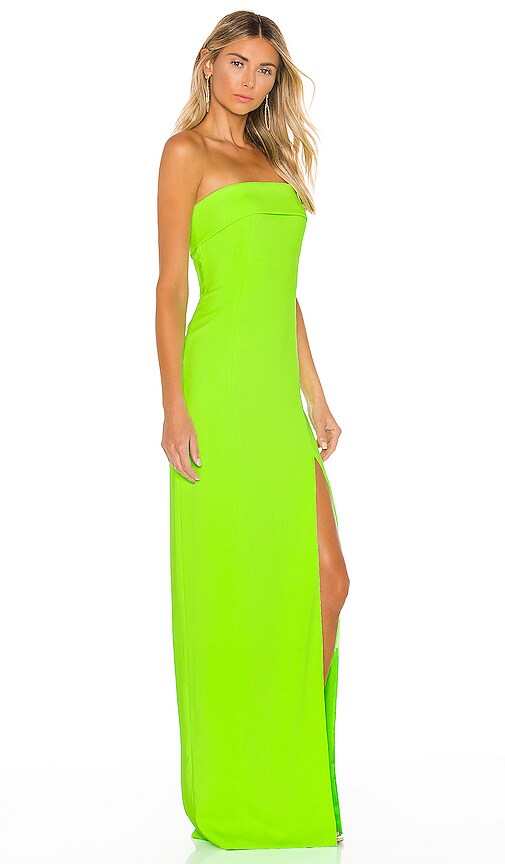 neon green gown