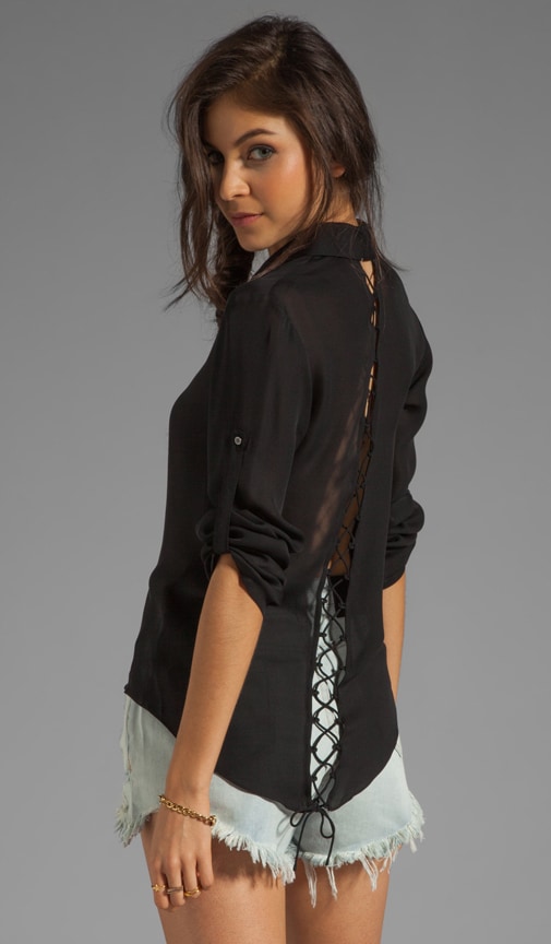 Mellon Lace Up Blouse