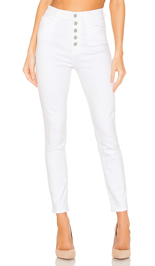 j brand high rise white jeans