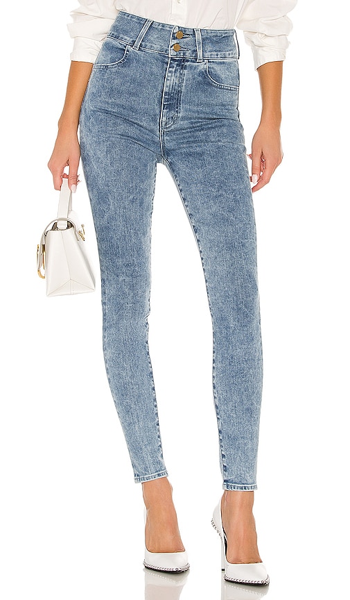 J Brand X Elsa Hosk Saturday Skinny in Everyday Blue