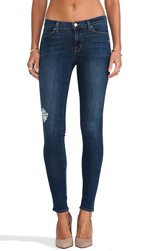 Mid Rise Super Skinny Distressed